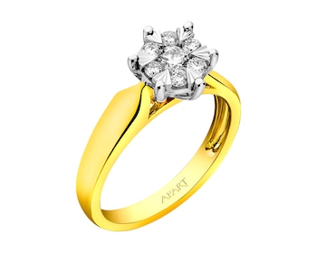 Prsten ze žlutého a bílého zlata s brilianty 0,35 ct - ryzost 585