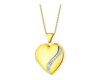 Puzderko z żółtego złota z diamentami - serce 0,01 ct - próba 375></noscript>
                    </a>
                </div>
                <div class=