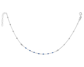 Rhodium Plated Silver Anklet 