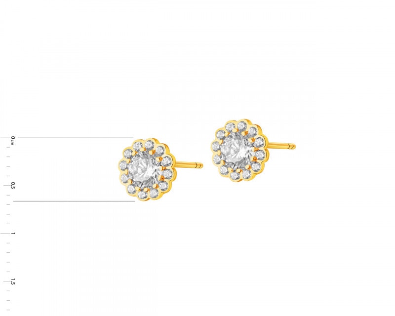 8ct Yellow Gold Earrings with Cubic Zirconia