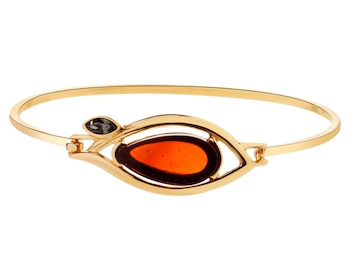 Gold-Plated Silver Bracelet with Amber