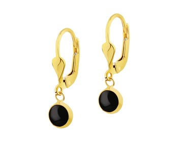 14 K Yellow Gold Earrings with Synthetic Onyx></noscript>
                    </a>
                </div>
                <div class=