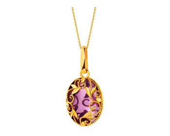 Yellow Gold Pendant with Amethyst