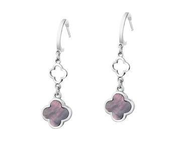 Rhodium-Plated Brass, Rhodium-Plated Silver Earrings with Mother Of Pearl></noscript>
                    </a>
                </div>
                <div class=