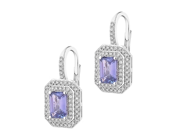 585 Rhodium-Plated White Gold Earrings with Diamonds 0,30 ct - fineness 14 K
