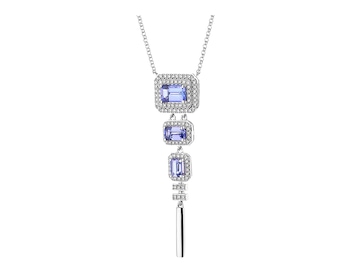585 Rhodium-Plated White Gold Necklace with Diamonds 0,25 ct - fineness 14 K