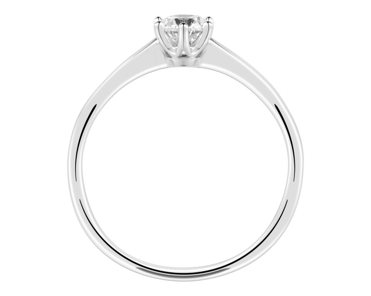 585 Rhodium-Plated White Gold Ring with Brilliant Cut Diamond - 0,30 ct - fineness 14 K