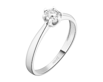 Prsten z bílého zlata s briliantem - 0,10 ct - ryzost 585