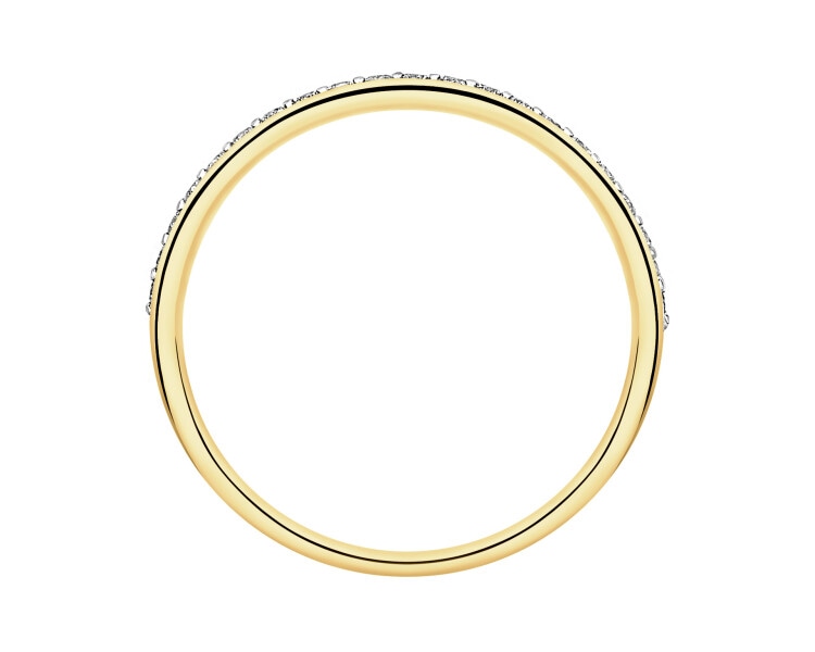 Prsten ze žlutého zlata s brilianty - 0,11 ct - ryzost 585