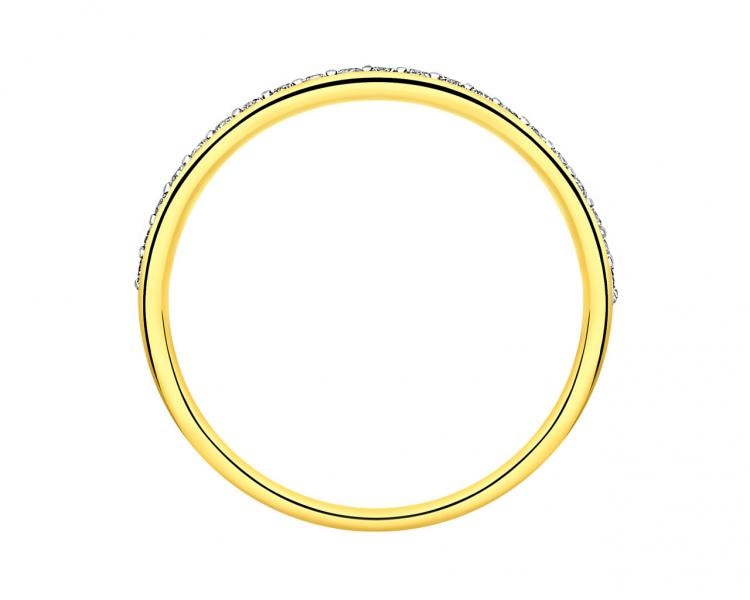 Pierścionek z żółtego złota z brylantami 0,14 ct - próba 585