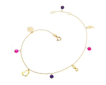 9 K Rhodium-Plated Yellow Gold Anklet with Diamond 0,004 ct - fineness 9 K></noscript>
                    </a>
                </div>
                <div class=