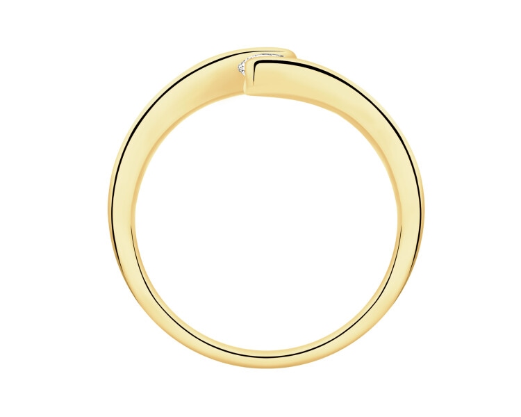 Prsten ze žlutého zlata s briliantem - 0,23 ct - ryzost 750