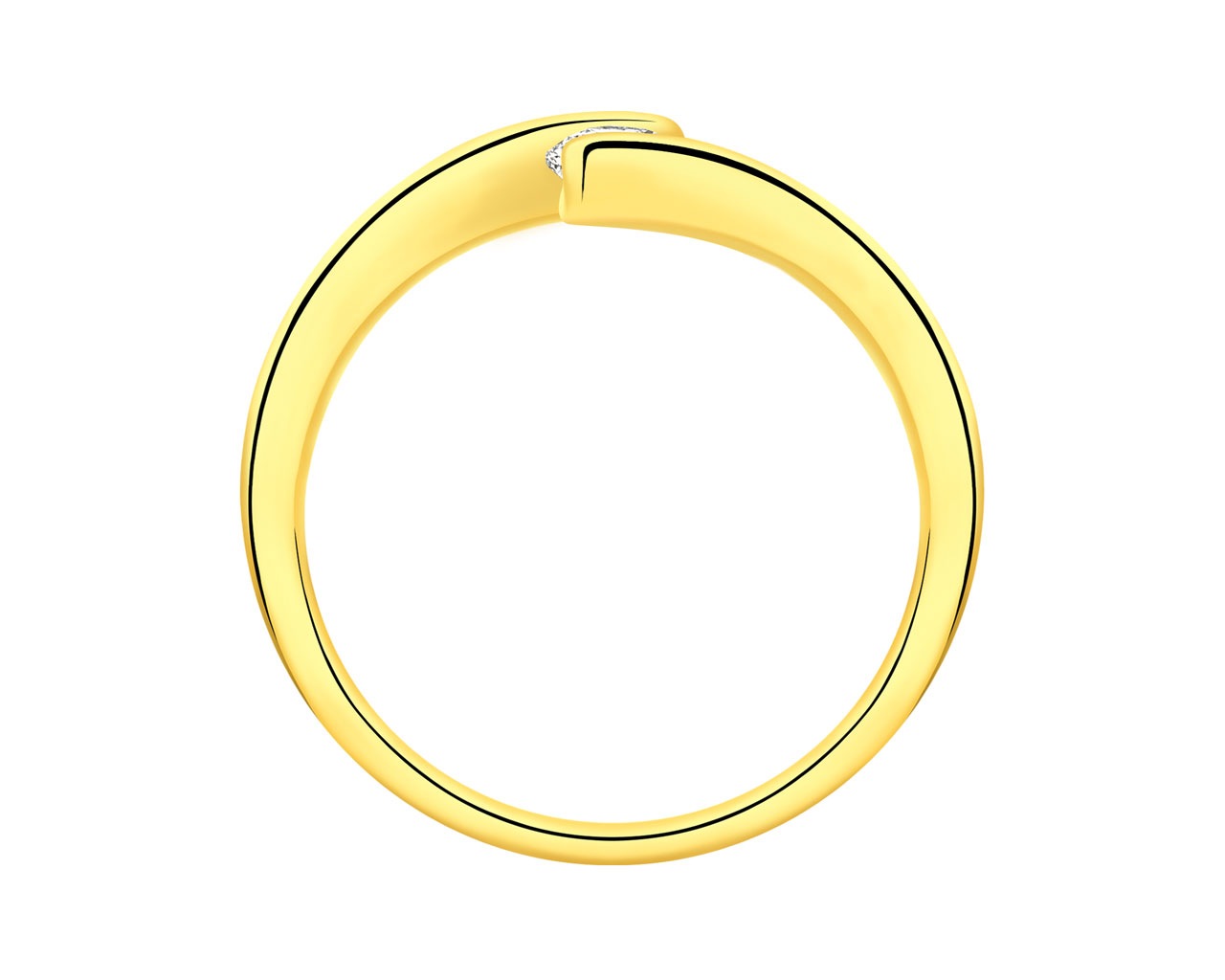 Pierścionek z żółtego złota z brylantem 0,23 ct - próba 750