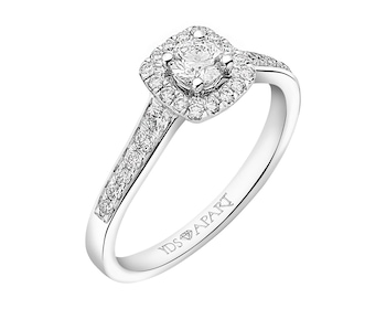 750 Rhodium-Plated White Gold Ring with Diamonds 0,48 ct - fineness 18 K