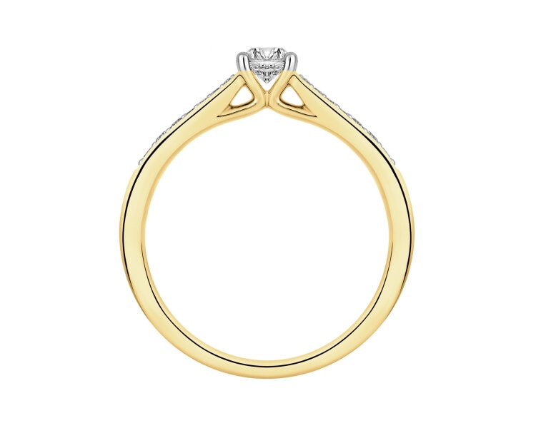 Prsten ze žlutého zlata s brilianty - 0,31 ct - ryzost 750