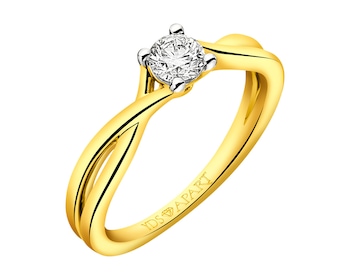 Prsten ze žlutého zlata s briliantem 0,31 ct - ryzost 750