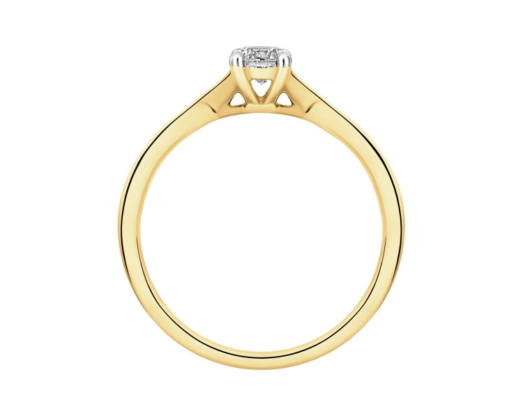 Prsten ze žlutého zlata s briliantem - 0,31 ct - ryzost 750
