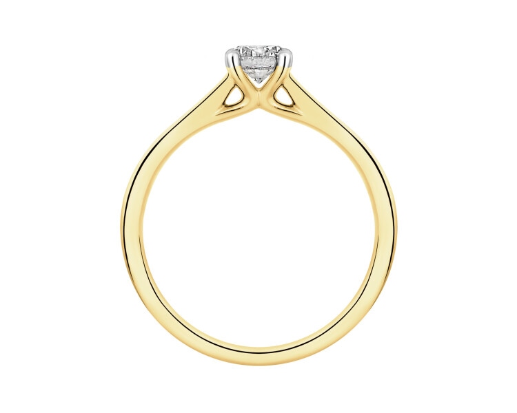 Prsten ze žlutého zlata s briliantem - 0,31 ct - ryzost 750