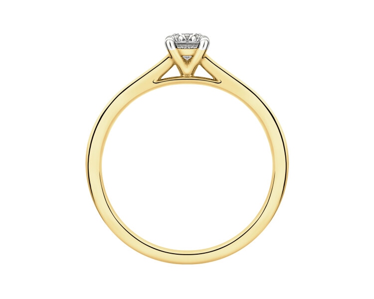 Prsten ze žlutého zlata s briliantem - 0,31 ct - ryzost 750