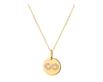 9 K Yellow Gold Necklace with Cubic Zirconia