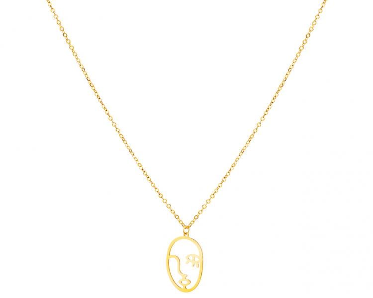 Yellow gold necklace - face