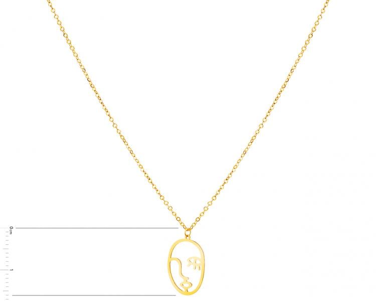Yellow gold necklace - face