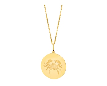 Yellow gold zodiac pendant - Cancer