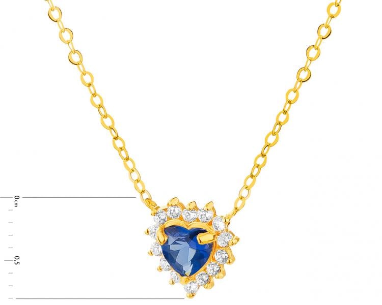 9 K Yellow Gold Necklace with Cubic Zirconia