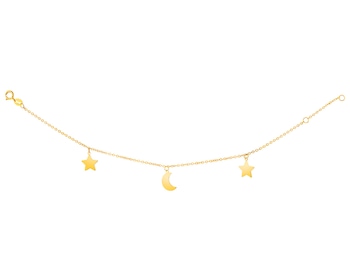 Yellow Gold Bracelet - Star, Moon