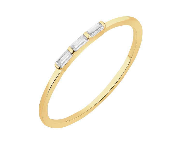 14 K Yellow Gold Ring with Cubic Zirconia