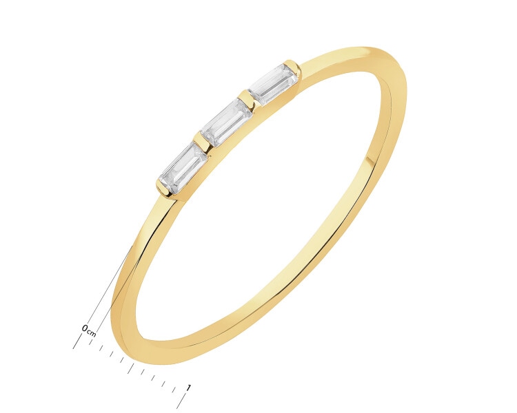 14 K Yellow Gold Ring with Cubic Zirconia