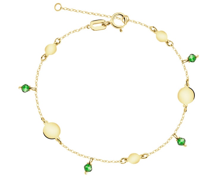 9 K Yellow Gold Bracelet with Cubic Zirconia