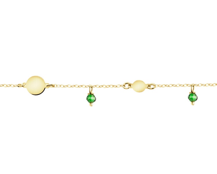 9 K Yellow Gold Bracelet with Cubic Zirconia