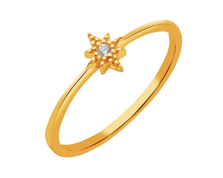 14 K Yellow Gold Ring with Cubic Zirconia