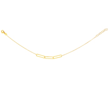 Złota bransoletka, ankier - paper clip