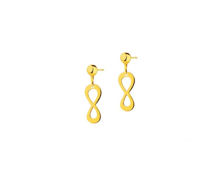 Yellow gold earrings - infinity