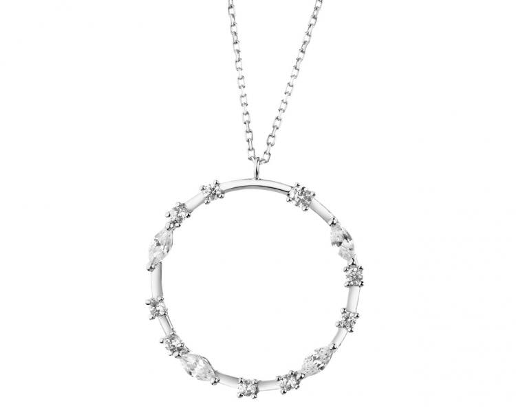 Stříbrný náhrdelník se zirkony - kruh