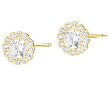 Złote kolczyki z cyrkoniami