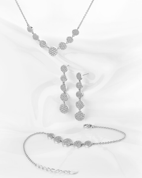 Rhodium Plated Silver Necklace with Cubic Zirconia