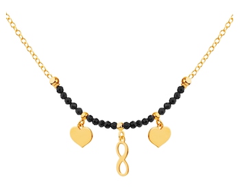Gold-Plated Silver Necklace with Glass