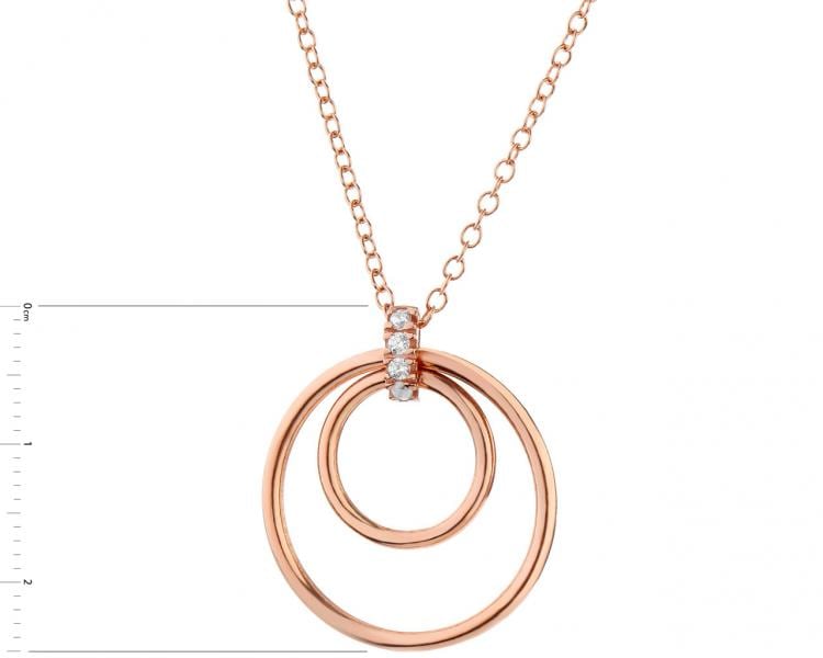 Pozlacený stříbrný náhrdelník se zirkony - kroužky