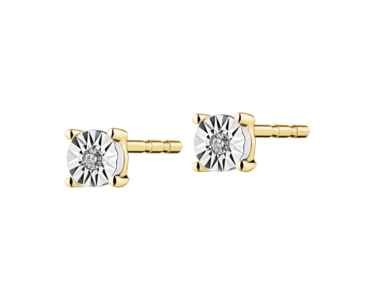 375  Earrings with Diamonds - 0,008 ct - fineness 375