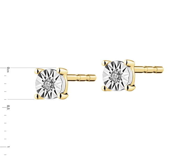 375  Earrings with Diamonds - 0,008 ct - fineness 375