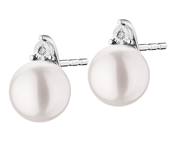 585 Rhodium-Plated White Gold Earrings with Diamonds></noscript>
                    </a>
                </div>
                <div class=