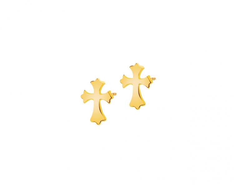 Złote kolczyki - krzyże