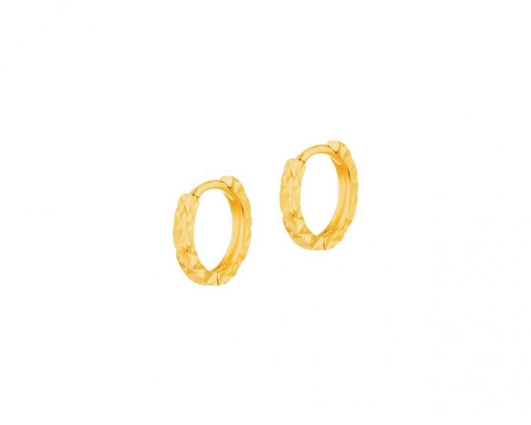 Złote kolczyki - koła, 10 mm