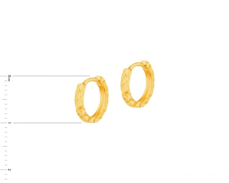 Złote kolczyki - koła, 10 mm