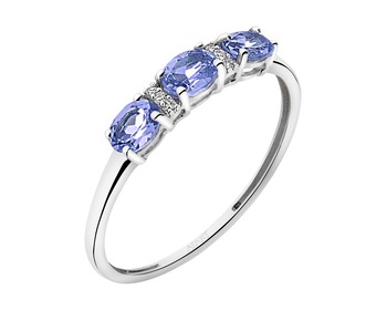 585 Rhodium-Plated White Gold Ring with Diamonds 0,01 ct - fineness 14 K