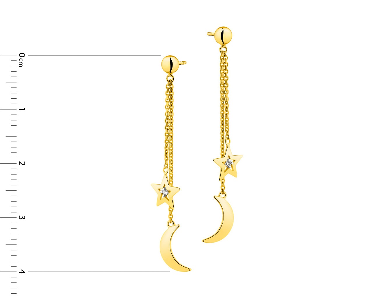 Pendientes De Oro Amarillo Y Blanco Con Diamantes Lunas Estrellas NÂº De Referencia 110 797 Apart pendientes de oro amarillo y blanco con diamantes lunas estrellas