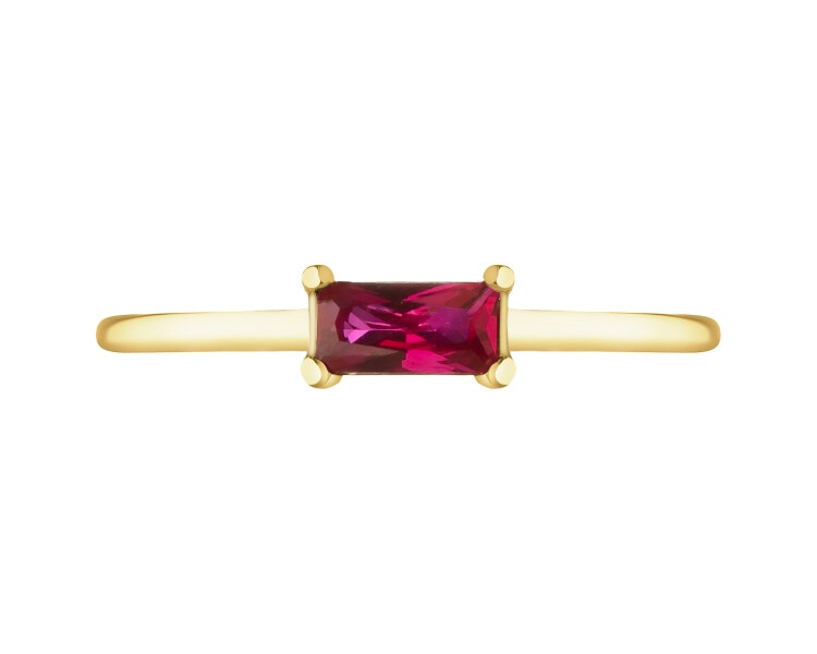 8 K Yellow Gold Ring with Synthetic Ruby